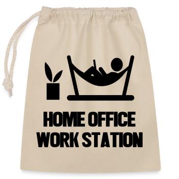 Laptop Wfh Home Office Statement Arbeitsplatz - Verschließbarer Geschenkbeutel aus Baumwolle (25x30cm) - Natur - Vorne
