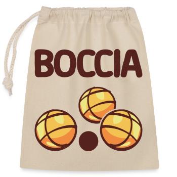 Bocciaspieler Bekleidung mit Boccia Kugeln Boccia - Verschließbarer Geschenkbeutel aus Baumwolle (25x30cm) - Natur - Vorne