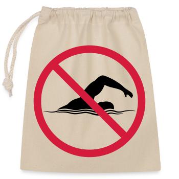 Forbidden Shield Swimming - Closable cotton gift bag (25x30cm) - nature - Front