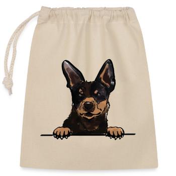 Harlekin Pinscher Hund für spähende Hundeliebhaber - Verschließbarer Geschenkbeutel aus Baumwolle (25x30cm) - Natur - Vorne