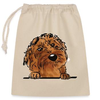 Labradoodle Hund für spähende Hundeliebhaber - Verschließbarer Geschenkbeutel aus Baumwolle (25x30cm) - Natur - Vorne