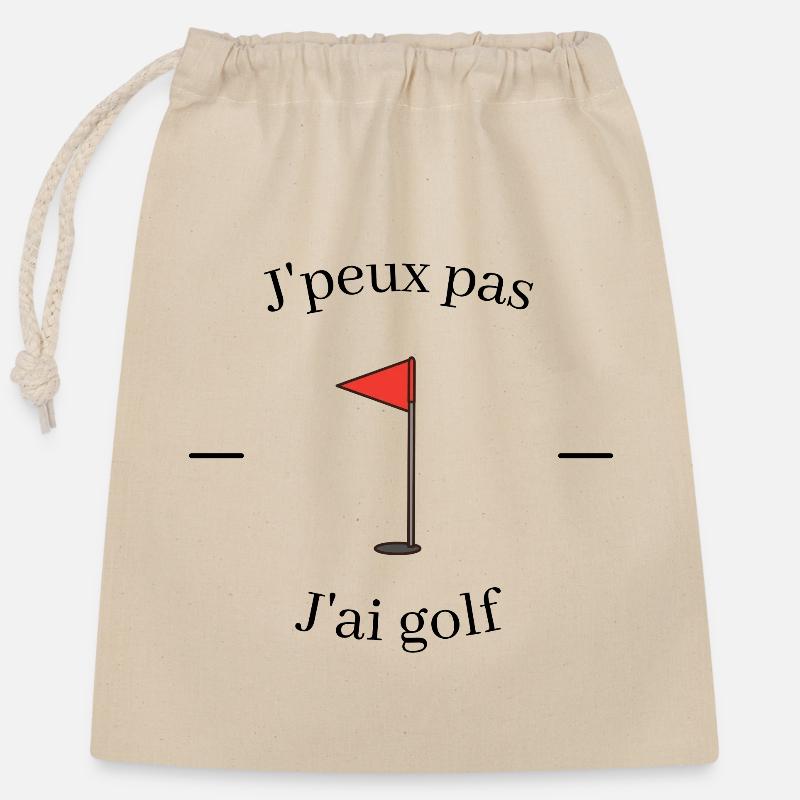 I can not I have golf - Closable cotton gift bag (25x30cm) - nature