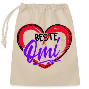 Beste Omi Statement Oma Großmutter Seniorin - Verschließbarer Geschenkbeutel aus Baumwolle (25x30cm) - Natur - Vorne