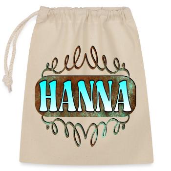 Nom Jour Cadeaux Fille Hanna - Sac cadeau en coton avec cordon (25 x 30 cm) - nature - Devant