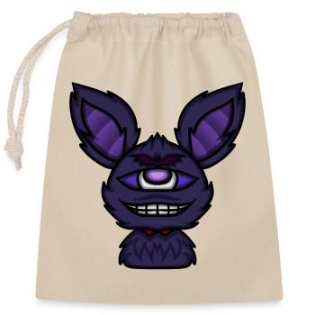 bald-Cyclops! By Pousse2Bambou ! - Closable cotton gift bag (25x30cm) - nature - Front