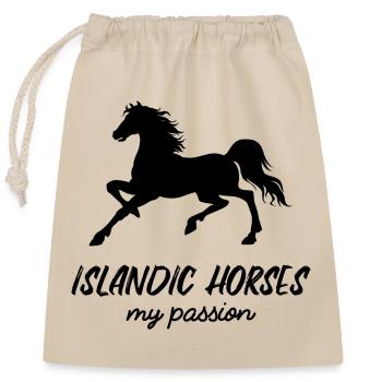 Islandpferde Statement Pferdeliebe Pferde - Verschließbarer Geschenkbeutel aus Baumwolle (25x30cm) - Natur - Vorne