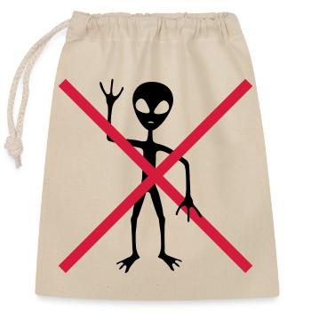 Forbidden shield of extraterrestrial visitors - Closable cotton gift bag (25x30cm) - nature - Front