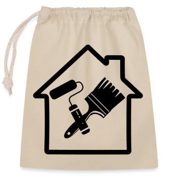 Peintre en bâtiment - Sac cadeau en coton avec cordon (25 x 30 cm) - nature - Devant