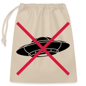 No UFOs Forbidden Shield - Closable cotton gift bag (25x30cm) - nature - Front