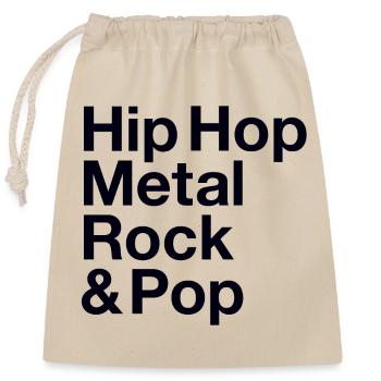 Hip Hop Metal Rock Pop Music Lovers - Closable cotton gift bag (25x30cm) - nature - Front
