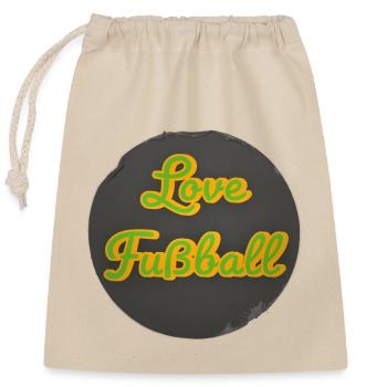 L’amour du football rétro - Sac cadeau en coton avec cordon (25 x 30 cm) - nature - Devant