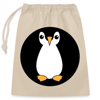 Pinguin Tier antarktis Vogel Zoo Südpol - Verschließbarer Geschenkbeutel aus Baumwolle (25x30cm) - Natur - Vorne