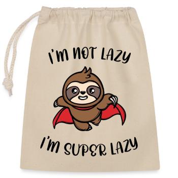 Sloth Mammal Humorous Zoo Lazy Statement - Closable cotton gift bag (25x30cm) - nature - Front