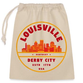Louisville Derby City Skyline - Verschließbarer Geschenkbeutel aus Baumwolle (25x30cm) - Natur - Vorne