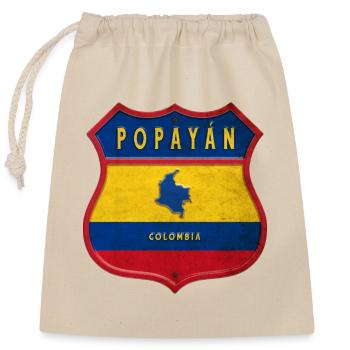 Conception des armoiries de Popayán, Colombie - Sac cadeau en coton avec cordon (25 x 30 cm) - nature - Devant