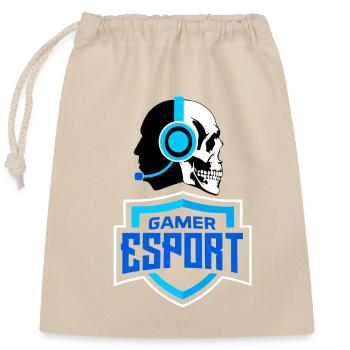 E sport - Closable cotton gift bag (25x30cm) - nature - Front