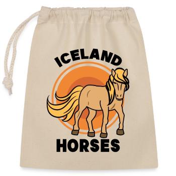 Icelandic Horses Horse Fool Statement Arabian Trot - Closable cotton gift bag (25x30cm) - nature - Front