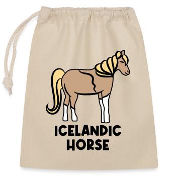 Islandpferde Pferdenarr Haflinger Ross Spruch - Verschließbarer Geschenkbeutel aus Baumwolle (25x30cm) - Natur - Vorne