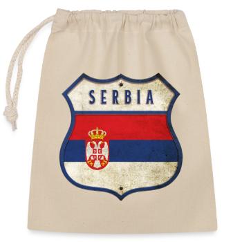Design du drapeau des armoiries de la Serbie - Sac cadeau en coton avec cordon (25 x 30 cm) - nature - Devant