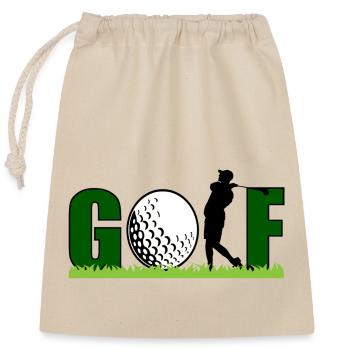 Golf - Verschließbarer Geschenkbeutel aus Baumwolle (25x30cm) - Natur - Vorne