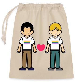 Gleichgeschlechtliche Partnerschaft Lgbt Herz - Verschließbarer Geschenkbeutel aus Baumwolle (25x30cm) - Natur - Vorne