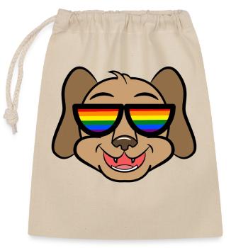Cool Hund Lgbt Regenbogen Lesben Homosexuell - Verschließbarer Geschenkbeutel aus Baumwolle (25x30cm) - Natur - Vorne