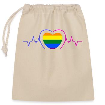 Lgbt Heart Pride Gay Gay Sexuality Human Rights - Closable cotton gift bag (25x30cm) - nature - Front