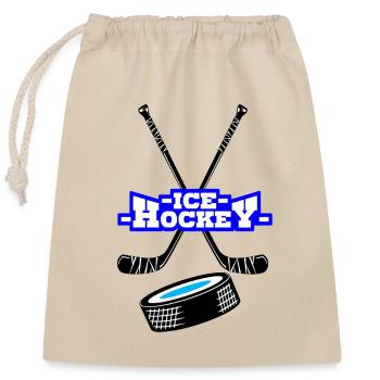 Eishockey - Verschließbarer Geschenkbeutel aus Baumwolle (25x30cm) - Natur - Vorne