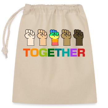 Homosexuell Menschenrechte Lgbt Spruch Regenbogen - Verschließbarer Geschenkbeutel aus Baumwolle (25x30cm) - Natur - Vorne