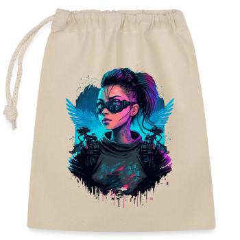 Beautiful Science Fiction Lady the simple present - Closable cotton gift bag (25x30cm) - nature - Front