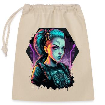 A Beautiful Punk Girl the ideal present for Cyber - Closable cotton gift bag (25x30cm) - nature - Front