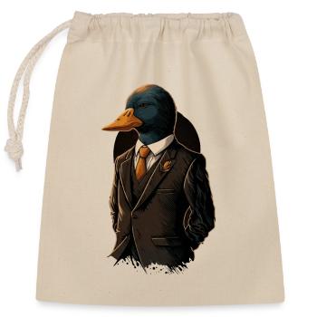 Professeur Duck - Sac cadeau en coton avec cordon (25 x 30 cm) - nature - Devant