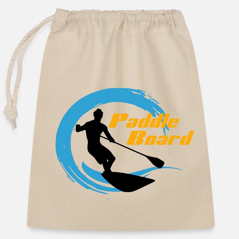 Paddle - Sac cadeau en coton avec cordon (25 x 30 cm) - nature