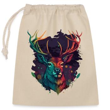 Hunting - Closable cotton gift bag (25x30cm) - nature - Front