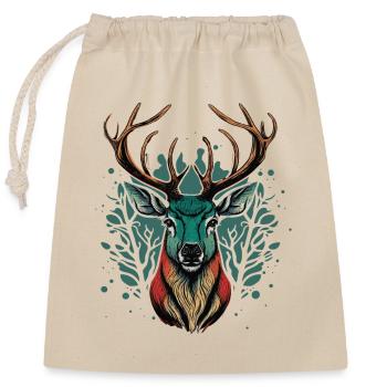 Amoureux du cerf - Sac cadeau en coton avec cordon (25 x 30 cm) - nature - Devant