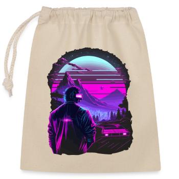 80s Artwork - Closable cotton gift bag (25x30cm) - nature - Front
