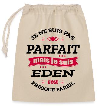 EDEN PARFAIT - PRENOM EDEN - Sac cadeau en coton avec cordon (25 x 30 cm) - nature - Devant