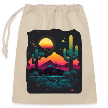 80s Style - Closable cotton gift bag (25x30cm) - nature - Front