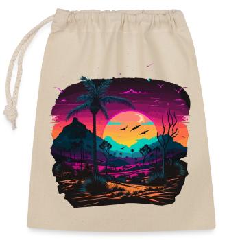 Oeuvre de style des années 80 - Sac cadeau en coton avec cordon (25 x 30 cm) - nature - Devant