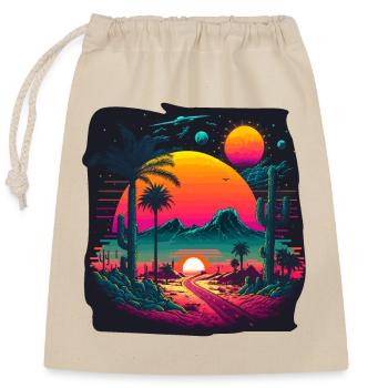 Neon Sunrise - Closable cotton gift bag (25x30cm) - nature - Front