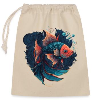 Beautiful Fish Illustration - Closable cotton gift bag (25x30cm) - nature - Front