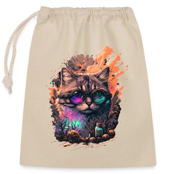 Chat Posion - Sac cadeau en coton avec cordon (25 x 30 cm) - nature - Devant