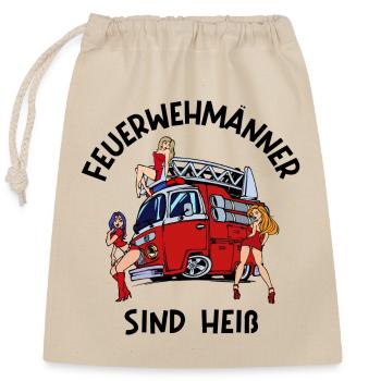 Feuerwehr Brandschutz Lebensretter Statement - Verschließbarer Geschenkbeutel aus Baumwolle (25x30cm) - Natur - Vorne