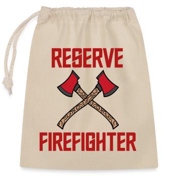 Lebensretter Statement Feuerwehr Brandschutz - Verschließbarer Geschenkbeutel aus Baumwolle (25x30cm) - Natur - Vorne