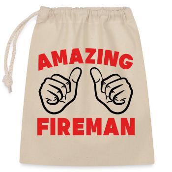 Berufsfeuerwehr Brandschutz Feuerwehr Statement - Verschließbarer Geschenkbeutel aus Baumwolle (25x30cm) - Natur - Vorne