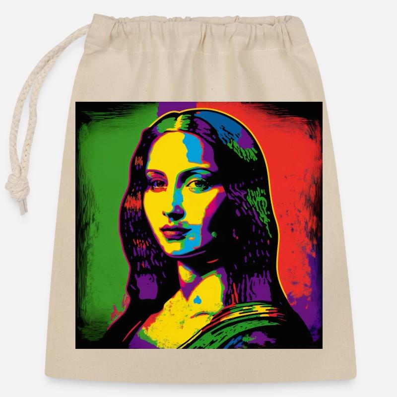 Portrait Pop-Art - Verschließbarer Geschenkbeutel aus Baumwolle (25x30cm) - Natur
