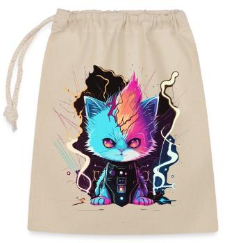 Rockin Kitty - Sac cadeau en coton avec cordon (25 x 30 cm) - nature - Devant