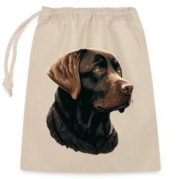 Brauner entzückender Labrador Retriever - Verschließbarer Geschenkbeutel aus Baumwolle (25x30cm) - Natur - Vorne