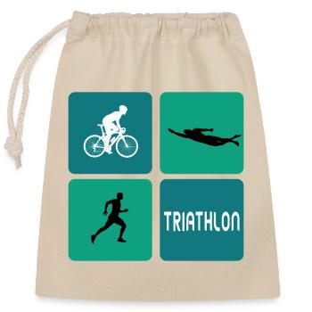 Triathlon Sport Design - Closable cotton gift bag (25x30cm) - nature - Front