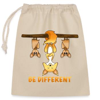 süßes Fuchs Motiv be different - Verschließbarer Geschenkbeutel aus Baumwolle (25x30cm) - Natur - Vorne
